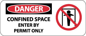 NMC SA146P-DANGER, CONFINED SPACE ENTER BY PERMIT ONLY (W/ GRAPHIC), 7X17, PS VINYL (1 EACH)