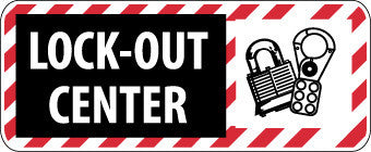 NMC SA148R-LOCK OUT CENTER (W/GRAPHIC), 7X17, RIGID PLASTIC (1 EACH)