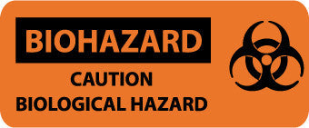 NMC SA52P-BIOHAZARD, CAUTION BIOLOGICAL HAZARD (W/ GRAPHIC), 7X17, PS VINYL (1 EACH)