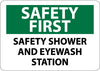 NMC SF175PB-SAFETY FIRST, SAFETY SHOWER AND EYE WASH STATION, 10X14, PS VINYL (1 EACH)