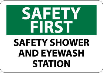 NMC SF175RB-SAFETY FIRST, SAFETY SHOWER AND EYE WASH STATION, 10X14, RIGID PLASTIC (1 EACH)