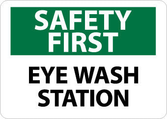 NMC SF181PB-SAFETY FIRST, EYE WASH STATION, 10X14, PS VINYL (1 EACH)