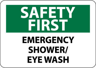 NMC SF45R-SAFETY FIRST, EMERGENCY SHOWER/EYE WASH, 7X10, RIGID PLASTIC (1 EACH)