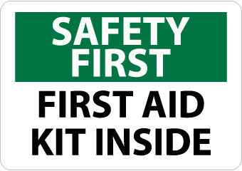 NMC SF47R-SAFETY FIRST, FIRST AID KIT INSIDE, 7X10, RIGID PLASTIC (1 EACH)