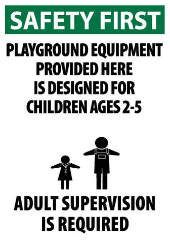 NMC SF61AC-SAFETY FIRST, PLAYGROUND EQUIPMENT PROVIDED HERE.., 20X14, .040 ALUM (1 EACH)
