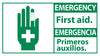 NMC SFA1P-EMERGENCY, FIRST AID (BILINGUAL W/GRAPHIC), 10X18, PS VINYL (1 EACH)