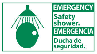 NMC SFA4R-SAFETY FIRST, 10 X 18 EMERGENCY SAFETY SHOWER (BILINGUAL W/GRAPHIC), 10X18, RIGID PLASTIC (1 EACH)