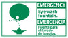 NMC SFA5P-EMERGENCY, EYE WASH FOUNTAIN (BILINGUAL W/GRAPHIC), 10X18, PS VINYL (1 EACH)