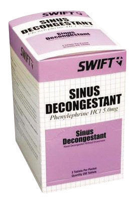North By Honeywell 2107250 Swift First Aid Sinus Decongestant Pain Relief Tablet (2 Per Envelope, 250 Envelopes Per Box)  (1/BX)