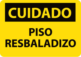 NMC SPC366RB-CUIDADO, PISO RESBALADIZO, 10X14, RIGID PLASTIC (1 EACH)