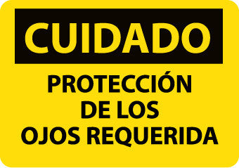 NMC SPC485PB-CUIDADO, PROTECCION DE LOS OJOS REQUERIDA, 10X14, PS VINYL (1 EACH)
