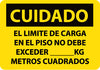 NMC SPC87RB-CUIDADO, EL LIMITE DE CARGA EN EL PISO NO DEBE EXCEDER __KG METROS CUADRADOS, 10X14, RIGID PLASTIC (1 EACH)
