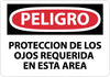 NMC SPD201RB-PELIGRO, PROTECCION DE LOS OJOS REQUERIDA EN ESTA AREA, 10X14, RIGID PLASTIC (1 EACH)