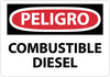 NMC SPD427RB-PELIGRO, COMBUSTIBLE DIESEL, 10X14, RIGID PLASTIC (1 EACH)