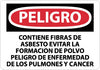 NMC SPD640RB-PELIGRO, CONTIENE FIBRAS DE ASBESTO EVITAR LA FORMACION DE POLVO PELIGRO DE ENFERMEDAD DE LOS PULMONES Y CANCER, 10X14, RIGID PLASTIC (1 EACH)
