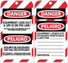 NMC SPLOTAG15-TAGS, LOCKOUT, DANGER DO NOT START. . .(BILINGUAL), 6X3, UNRIP VINYL (PAK OF 10)