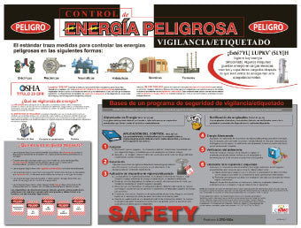 NMC SPPST006-POSTER, HAZARDOUS ENERGY LOCKOUT/TAGOUT, SPANISH, 18X24 (1 EACH)