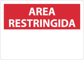 NMC SPRA1RB-AREA RESTRINGIDA, BLANK, 10X14, RIGID PLASTIC (1 EACH)