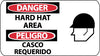 NMC SPSA104R-DANGER, HARD HAT AREA (BILINGUAL W/GRAPHIC), 10X18, RIGID PLASTIC (1 EACH)