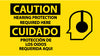 NMC SPSA118R-CAUTION, HEARING PROTECTION REQUIRED HERE (BILINGUAL W/GRAPHIC), 10X18, RIGID PLASTIC (1 EACH)