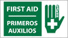 NMC SPSA119R-FIRST AID (BILINGUAL W/GRAPHIC), 10X18, RIGID PLASTIC (1 EACH)