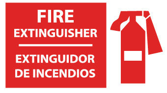 NMC SPSA121R-FIRE EXTINGUISHER (BILINGUAL W/GRAPHIC), 10X18, RIGID PLASTIC (1 EACH)