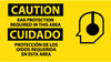 NMC SPSA123R-CAUTION, EAR PROTECTION REQUIRED IN THIS AREA (BILINGUAL W/GRAPHIC), 10X18, RIGID PLASTIC (1 EACH)