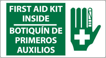 NMC SPSA172R-FIRST AID KIT INSIDE (BILINGUAL W/GRAPHIC), 10X18, RIGID PLASTIC (1 EACH)