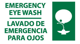 NMC SPSA173P-EMERGENCY EYE WASH (BILINGUAL W/GRAPHIC), 10X18, PS VINYL (1 EACH)