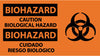 NMC SPSA52R-BIOHAZARD, CAUTION BIOLOGICAL HAZARD (BILINGUAL W/GRAPHIC), 10X18, RIGID PLASTIC (1 EACH)