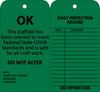 NMC SPT3-TAGS, SCAFFOLD INSPECTION, GREEN, 6X3, CARDSTOCK WITH GROMMET (PAK OF 25)