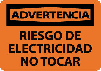 NMC SPW500RB-ADVENTENCIA, RIESGO DE ELECTRICIDAD NO TOCAR, 10X14, RIGID PLASTIC (1 EACH)