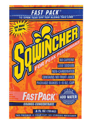 Sqwincher 015304-OR Fast Pack .6 Ounce Liquid Concentrate Packet Orange Electrolyte Drink - Yields 6 Ounces (50 Single Serving Packets Per Box)  (1/BX)