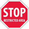 NMC SS8R-STOP RESTRICTED AREA, OCTAGON, 12X12, RIGID PLASTIC (1 EACH)