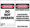 NMC ST505250-TAGS, DANGER, DO NOT OPERATE, 6X3, SYNTHETIC PAPER, 250/BOX (BOX OF 250)