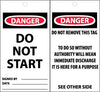 NMC ST508-TAGS, DANGER, DO NOT START, 6X3, SYNTHETIC PAPER (PAK OF 25)