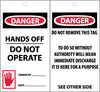 NMC ST510-TAGS, DANGER, HANDS OFF DO NOT OPERATE, 6X3, SYNTHETIC PAPER (PAK OF 25)