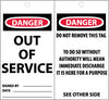 NMC ST512-TAGS, DANGER, OUT OF SERVICE, 6X3, SYNTHETIC PAPER (PAK OF 25)