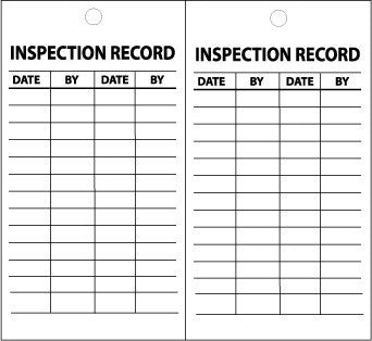NMC ST516100-TAGS, INSPECTION RECORD, 6X3, SYNTHETIC PAPER, 100/BOX (BOX OF 100)