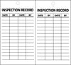 NMC ST516100-TAGS, INSPECTION RECORD, 6X3, SYNTHETIC PAPER, 100/BOX (BOX OF 100)