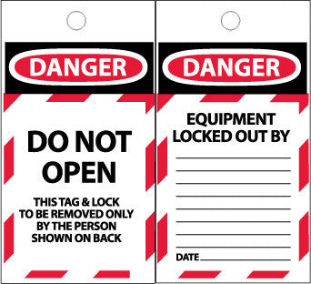 NMC ST602-TAGS, DANGER, DO NOT OPEN, 6X3, SYNTHETIC PAPER (PAK OF 25)