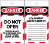 NMC ST602-TAGS, DANGER, DO NOT OPEN, 6X3, SYNTHETIC PAPER (PAK OF 25)