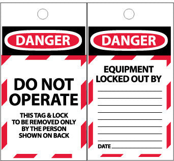 NMC ST603100-TAGS, DANGER, DO NOT OPERATE, 6X3, SYNTHETIC PAPER, 100/BOX (BOX OF 100)