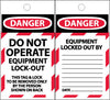 NMC ST604100-TAGS, DANGER, DO NOT OPERATE EQUIPMENT LOCK OUT, 6X3, SYNTHETIC PAPER, 100/BOX (BOX OF 100)
