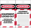 NMC ST609-TAGS, DANGER, EQUIPMENT LOCKED OUT, 6X3, SYNTHETIC PAPER (PAK OF 25)