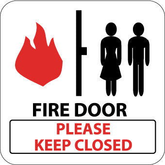 NMC SV139-FIRE DOOR PLEASE KEEP CLOSED, 7X7, .125 ACRYLIC (1 EACH)