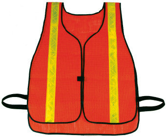 NMC SV4-SAFETY VEST, ORANGE W/LIME YLW REFLECTIVE STRIPES (1 EACH)
