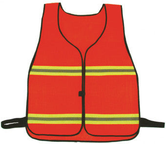 NMC SV5-SAFETY VEST, ORANGE W/SILVER AND LIME YLW REFLECTIVE STRIPES (1 EACH)