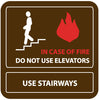 NMC SV60-IN CASE OF FIRE DO NOT USE ELEVATORS. . ., 7X7, .125 ACRYLIC (1 EACH)