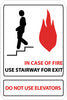 NMC SV61-IN CASE OF FIRE USE STAIRWAY FOR EXIT. . ., 9X6, .125 ACRYLIC (1 EACH)